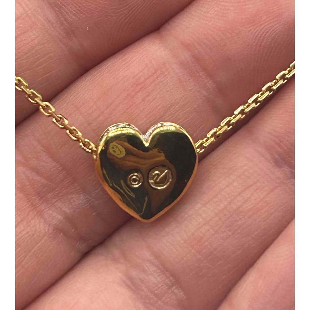 Swarovski Good Gold Chain Heart Pendant Necklace Crystal Accents - Picture 6 of 7